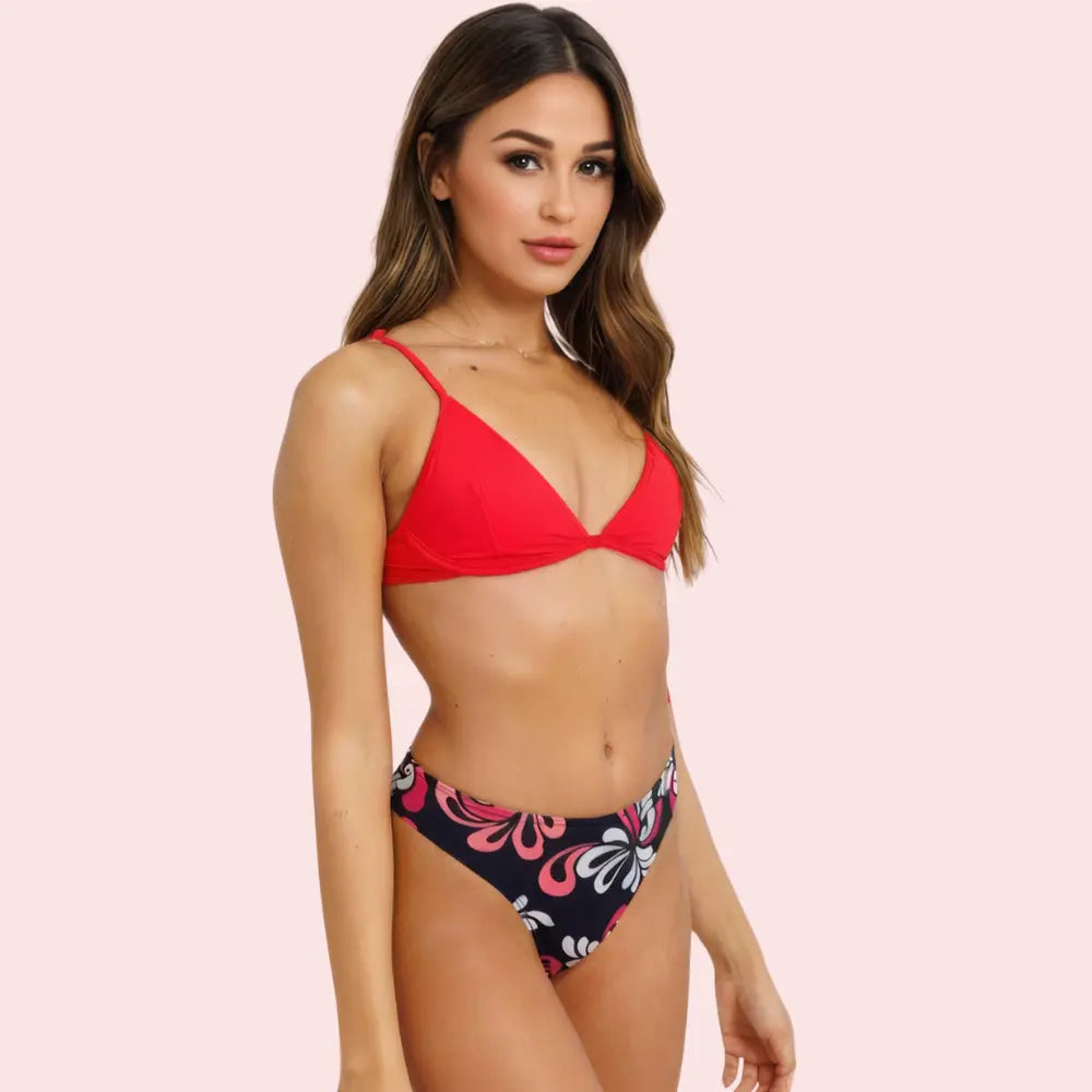 Floral Print High-Cut Bikini Bottom (Bottom Only) Snazzyway